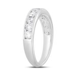 LADIES BAND 1CT ROUND DIAMOND 14K WHITE GOLD - Image 3