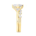 LADIES BRIDAL SET 1 1/2CT ROUND DIAMOND 18K YELLOW GOLD (CENTER STONE PRINCESS DIAMOND 1.00CT) - Image 3