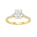 LADIES BRIDAL SET 1 1/2CT ROUND/OVAL DIAMOND 18K YELLOW GOLD (CENTER STONE OVAL DIAMOND 1.00CT) - Image 4