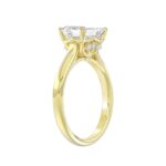 LADIES BRIDAL SET 3 1/2CT ROUND/EMERALD DIAMOND 14K YELLOW GOLD (CENTER STONE EMERALD DIAMOND 2.00CT) - Image 2