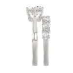 LADIES BRIDAL SET 3 1/3CT ROUND/OVAL DIAMOND 14K WHITE GOLD - Image 4