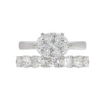 LADIES BRIDAL SET 3 1/3CT ROUND/OVAL DIAMOND 14K WHITE GOLD - Image 5
