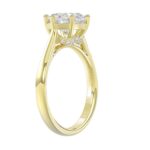 LADIES BRIDAL SET 3 1/3CT ROUND/OVAL DIAMOND 14K YELLOW GOLD - Image 2