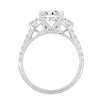 LADIES BRIDAL SET 3 1/3CT ROUND/PRINCESS HALF MOON DIAMOND 14K WHITE GOLD (CENTER STONE PRINCESS DIAMOND 2CT ) - Image 2