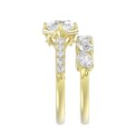 LADIES BRIDAL SET 3 3/4CT ROUND/OVAL DIAMOND 14K YELLOW GOLD (CENTER STONE OVAL DIAMOND 2.00CT) - Image 4