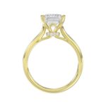 LADIES BRIDAL SET 3 7/8CT ROUND/EMERALD DIAMOND 14K YELLOW GOLD (CENTER STONE EMERALD DIAMOND (2 1/2CT) - Image 3