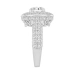 LADIES BRIDAL SET 3CT ROUND/OVAL DIAMOND 14K WHITE GOLD (CENTER STONE OVAL DIAMOND 1CT ) - Image 3