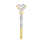 LADIES BRIDAL SET 3CT ROUND/PEAR DIAMOND 14K YELLOW GOLD (CENTER STONE ROUND DIAMOND 2CT ) - Image 4