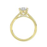 LADIES BRIDAL SET 4 1/2CT ROUND/OVAL DIAMOND 14K YELLOW GOLD (CENTER STONE OVAL DIAMOND 3.00CT) - Image 3