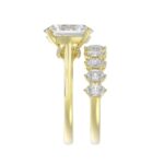 LADIES BRIDAL SET 4 1/2CT ROUND/OVAL DIAMOND 14K YELLOW GOLD (CENTER STONE OVAL DIAMOND 3.00CT) - Image 4