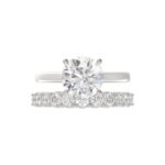 LADIES BRIDAL SET 4.00CT ROUND DIAMOND 14K WHITE GOLD (CENTER STONE ROUND DIAMOND 3.00CT) - Image 5