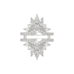 LADIES ENHANCERS RING 2 1/4CT ROUND/PEAR/MARQUISE DIAMOND 14K WHITE GOLD - Image 5