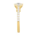 LADIES RING 1 1/2CT ROUND DIAMOND 14K YELLOW GOLD (CENTER STONE ROUND DIAMOND 1CT) - Image 3