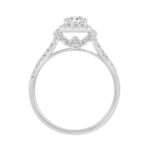 LADIES RING 1 1/2CT ROUND/EMERALD DIAMOND 14K WHITE GOLD (CENTER STONE EMERALD DIAMOND 1CT) - Image 2