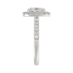 LADIES RING 1 1/2CT ROUND/OVAL DIAMOND 14K WHITE GOLD (CENTER STONE OVAL DIAMOND 1CT) - Image 4