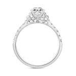 LADIES RING 1 1/2CT ROUND/OVAL DIAMOND 14K WHITE GOLD (CENTER STONE OVAL DIAMOND 1CT) - Image 2