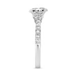 LADIES RING 1 1/2CT ROUND/OVAL DIAMOND 14K WHITE GOLD (CENTER STONE OVAL DIAMOND 1CT) - Image 3