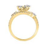 LADIES RING 1 1/2CT ROUND/PEAR DIAMOND 14K YELLOW GOLD - Image 2