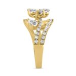 LADIES RING 1 1/2CT ROUND/PEAR DIAMOND 14K YELLOW GOLD - Image 3