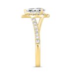 LADIES RING 1 1/2CT ROUND/PEAR DIAMOND 14K YELLOW GOLD (CENTER STONE PEAR DIAMOND 1CT) - Image 3
