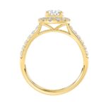 LADIES RING 1 1/2CT ROUND/PEAR DIAMOND 14K YELLOW GOLD (CENTER STONE PEAR DIAMOND 1CT) - Image 2