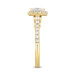 LADIES RING 1 1/2CT ROUND/PRINCESS DIAMOND 14K YELLOW GOLD (CENTER STONE PRINCESS DIAMOND 1CT) - Image 3