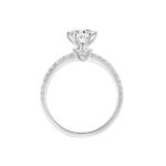 LADIES RING 1 1/3CT ROUND DIAMOND 14K WHITE GOLD (CENTER STONE ROUND DIAMOND 1CT) - Image 2