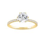 LADIES RING 1 1/3CT ROUND DIAMOND 14K YELLOW GOLD (CENTER STONE ROUND DIAMOND 1CT)
