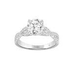 LADIES RING 1 3/4CT ROUND DIAMOND 14K WHITE GOLD (CENTER STONE ROUND DIAMOND 1 1/2CT )