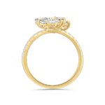LADIES RING 1 3/4CT ROUND/PEAR DIAMOND 14K YELLOW GOLD - Image 2