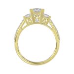 LADIES RING 1 3/4CT ROUND/PRINCESS DIAMOND 14K YELLOW GOLD (CENTER STONE PRINCESS DIAMOND 1CT ) - Image 2