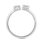 LADIES RING 1.00CT EMERALD/PEAR DIAMOND 18K WHITE GOLD - Image 2