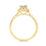 LADIES RING 2 1/2CT ROUND/EMERALD DIAMOND 14K YELLOW GOLD (CENTER STONE EMERALD DIAMOND 2CT ) - Image 2