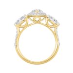 LADIES RING 2 1/2CT ROUND/MARQUISE/PEAR DIAMOND 14K YELLOW GOLD (CENTER STONE MAEQUISE DIAMOND 1CT ) - Image 2