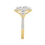 LADIES RING 2 1/2CT ROUND/MARQUISE/PEAR DIAMOND 14K YELLOW GOLD (CENTER STONE MAEQUISE DIAMOND 1CT ) - Image 3