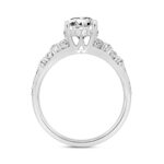 LADIES RING 2 1/2CT ROUND/OVAL DIAMOND 14K WHITE GOLD (CENTER STONE OVAL DIAMOND 2CT ) - Image 2