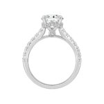 LADIES RING 2 1/2CT ROUND/OVAL DIAMOND 14K WHITE GOLD (CENTER STONE OVAL DIAMOND 2CT ) - Image 2