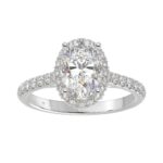 LADIES RING 2 1/2CT ROUND/OVAL DIAMOND 14K WHITE GOLD (CENTER STONE OVAL DIAMOND 2CT )