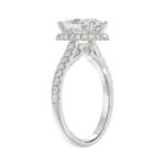 LADIES RING 2 1/2CT ROUND/OVAL DIAMOND 14K WHITE GOLD (CENTER STONE OVAL DIAMOND 2CT ) - Image 3