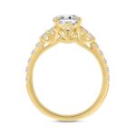 LADIES RING 2 1/2CT ROUND/OVAL DIAMOND 14K YELLOW GOLD (CENTER STONE OVAL DIAMOND 2.00CT) - Image 3