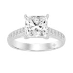 LADIES RING 2CT PRINCESS DIAMOND 14K WHITE GOLD (CENTER STONE PRINCESS DIAMOND 1 1/2CT )