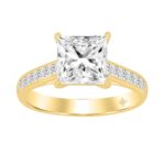 LADIES RING 2CT PRINCESS DIAMOND 14K YELLOW GOLD (CENTER STONE PRINCESS DIAMOND 1 1/2CT )