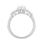 LADIES RING 2CT ROUND/EMERALD/PEAR DIAMOND 14K WHITE GOLD (CENTER STONE PEAR DIAMOND 1CT ) - Image 2