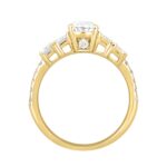 LADIES RING 2CT ROUND/EMERALD/PEAR DIAMOND 14K YELLOW GOLD (CENTER STONE PEAR DIAMOND 1CT ) - Image 2