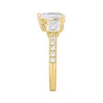 LADIES RING 2CT ROUND/EMERALD/PEAR DIAMOND 14K YELLOW GOLD (CENTER STONE PEAR DIAMOND 1CT ) - Image 3