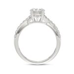 LADIES RING 2CT ROUND/OVAL DIAMOND 14K WHITE GOLD (CENTER STONE OVAL DIAMOND 1 1/2CT ) - Image 2