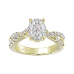 LADIES RING 2CT ROUND/OVAL DIAMOND 14K YELLOW GOLD (CENTER STONE OVAL DIAMOND 1 1/2CT )