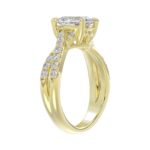 LADIES RING 2CT ROUND/OVAL DIAMOND 14K YELLOW GOLD (CENTER STONE OVAL DIAMOND 1 1/2CT ) - Image 3