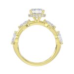 LADIES RING 3 1/2CT ROUND/MARQUISE/EMERALD DIAMOND 14K YELLOW GOLD (CENTER STONE EMERALD DIAMOND 3.00CT) - Image 5
