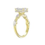 LADIES RING 3 1/2CT ROUND/MARQUISE/EMERALD DIAMOND 14K YELLOW GOLD (CENTER STONE EMERALD DIAMOND 3.00CT) - Image 4